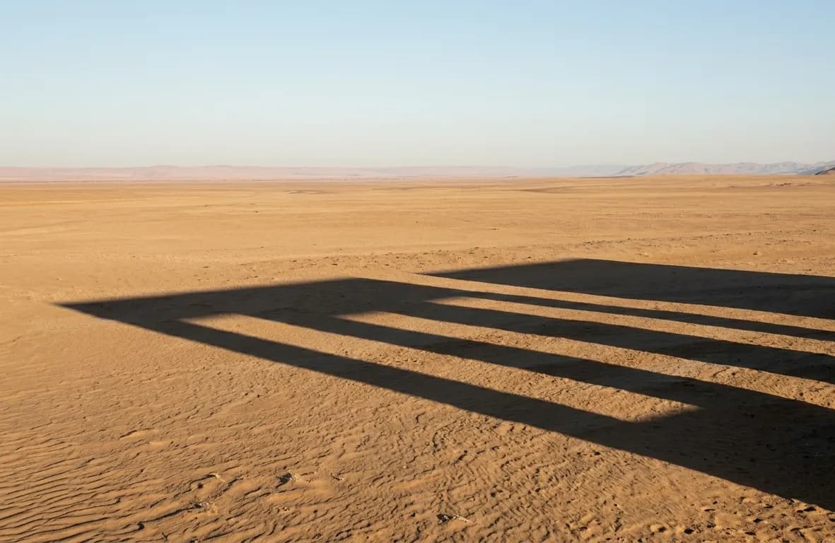 Desert landscape with shadows
